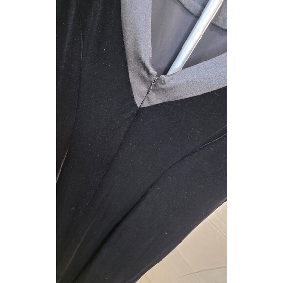 Vintage Plaza South Black Velvet Dress w/ Satin Trim | 1990s–2000s | Size 14 - Picture 9 of 11
